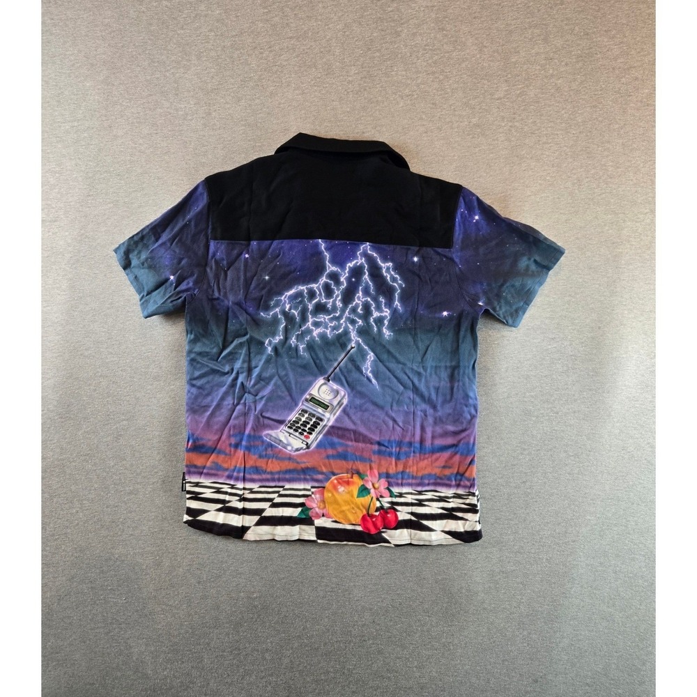 Teddy Fresh Camp Shirt Mens Small Multicolor Cocktail Galaxy AOP Button Up NEW!